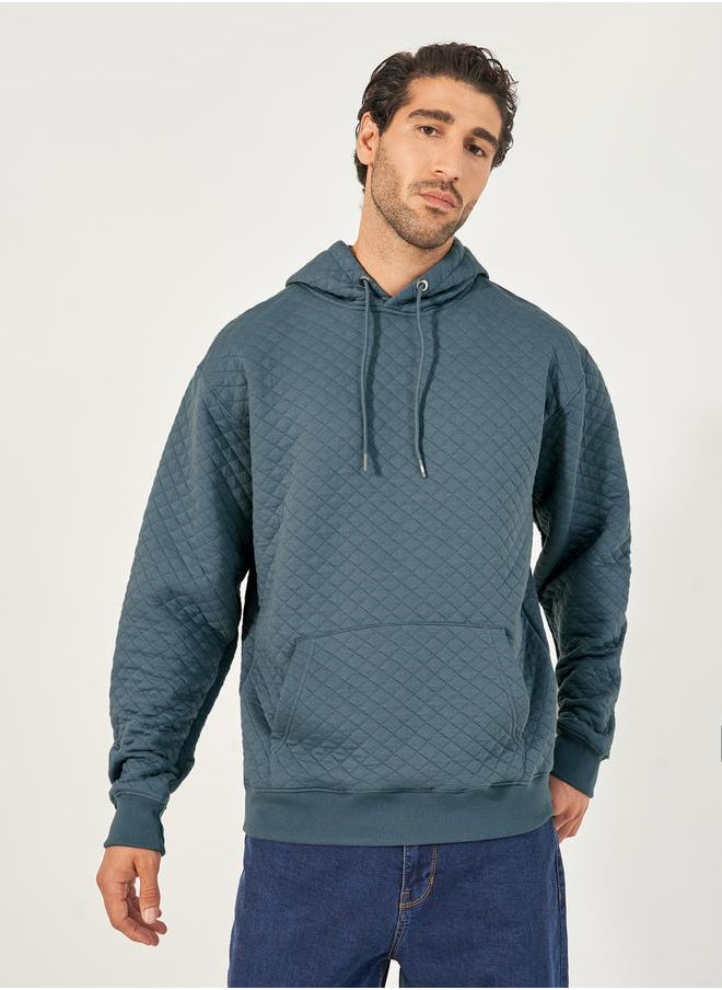 Styli - Diamond Quilted Relaxed Hoodie with Kangaroo Pocket - Image 1