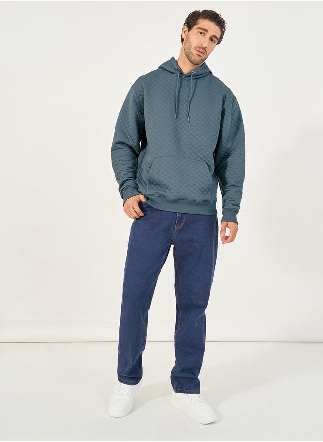 Styli - Diamond Quilted Relaxed Hoodie with Kangaroo Pocket - Image 1