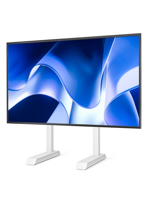 Tabletop TV Stand Steel TV Legs for 55 to 90 Inch Flat or Curved Screen TVs, Height Adjustable TV Stand Base, Center TV Stand Hold Up to 150lbs, Max VESA 800 x 400mm, White
