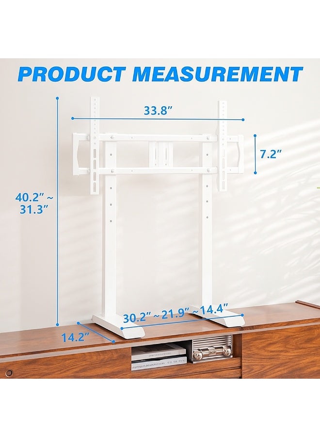 Rfiver Tabletop TV Stand Steel TV Legs for 55 to 90 Inch Flat or Curved Screen TVs, Height Adjustable TV Stand Base, Center TV Stand Hold Up to 150lbs, Max VESA 800 x 400mm, White - Image 4