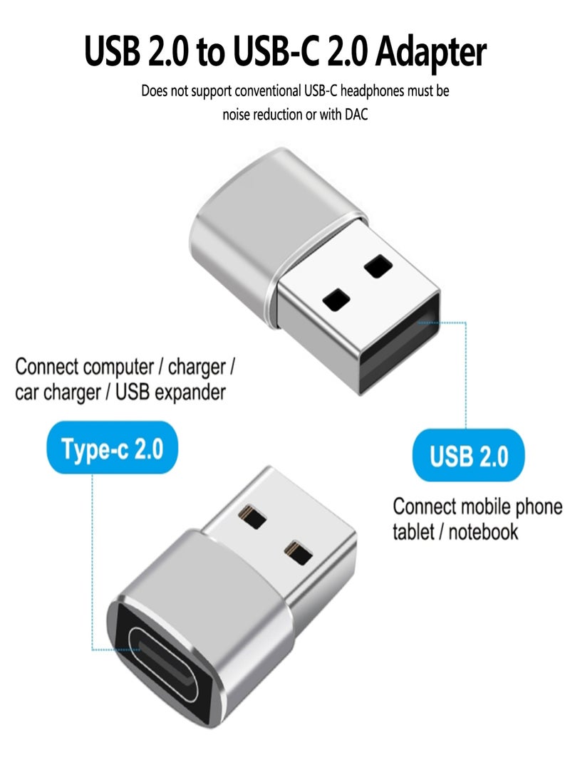 USB-C Female to USB 2.0 Male Aluminum Alloy Adapter Support Energy Data Transfer Compatible with Multiple Devices  - Image 3