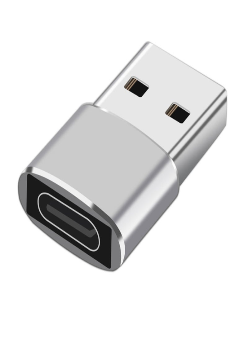 USB-C Female to USB 2.0 Male Aluminum Alloy Adapter Support Energy Data Transfer Compatible with Multiple Devices  - Image 1