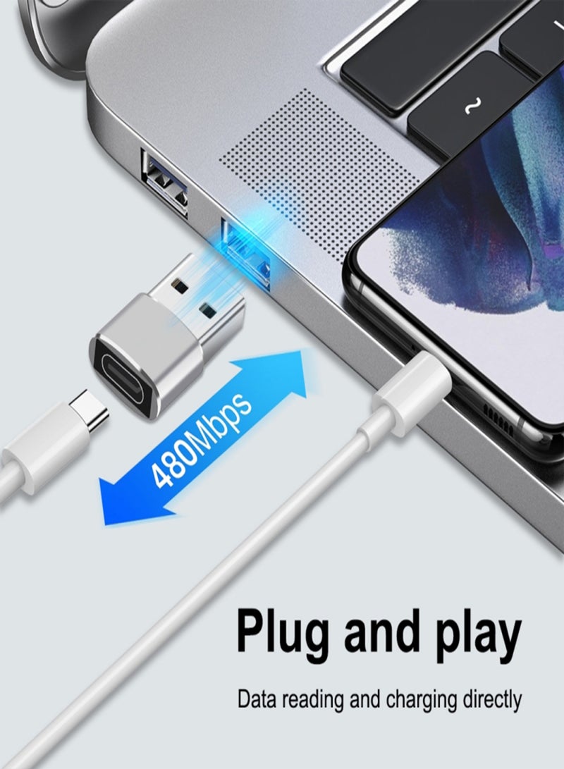 USB-C Female to USB 2.0 Male Aluminum Alloy Adapter Support Energy Data Transfer Compatible with Multiple Devices  - Image 5