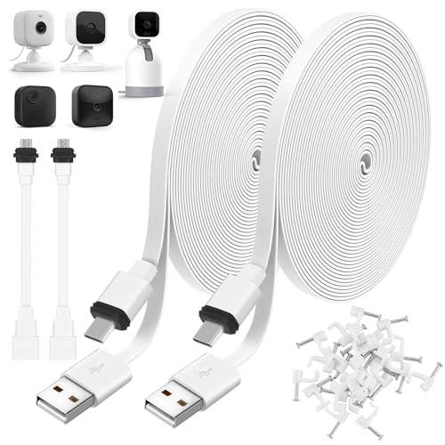 Uogw 2Pack 25FT Power Cable for Blink Mini2,Blink Mini,Blink Outdoor 4 (4th Gen)/Blink (3rd Gen) XT3/XT2/XT,Extension Cable Continuously Charging Your Blink Cam(Plug and Camera are Not Included) - Image 1
