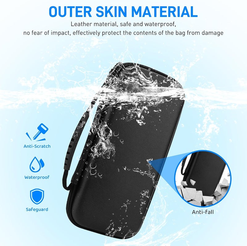 GLDRAM Black Carrying Case for Nintendo Switch OLED Model, 11 in 1 Accessories Bundle with Portable Switch OLED Travel Case, Clear Protective Skin Shell, 2 Mini Game Card Case & 6 Thumb Caps - Image 3