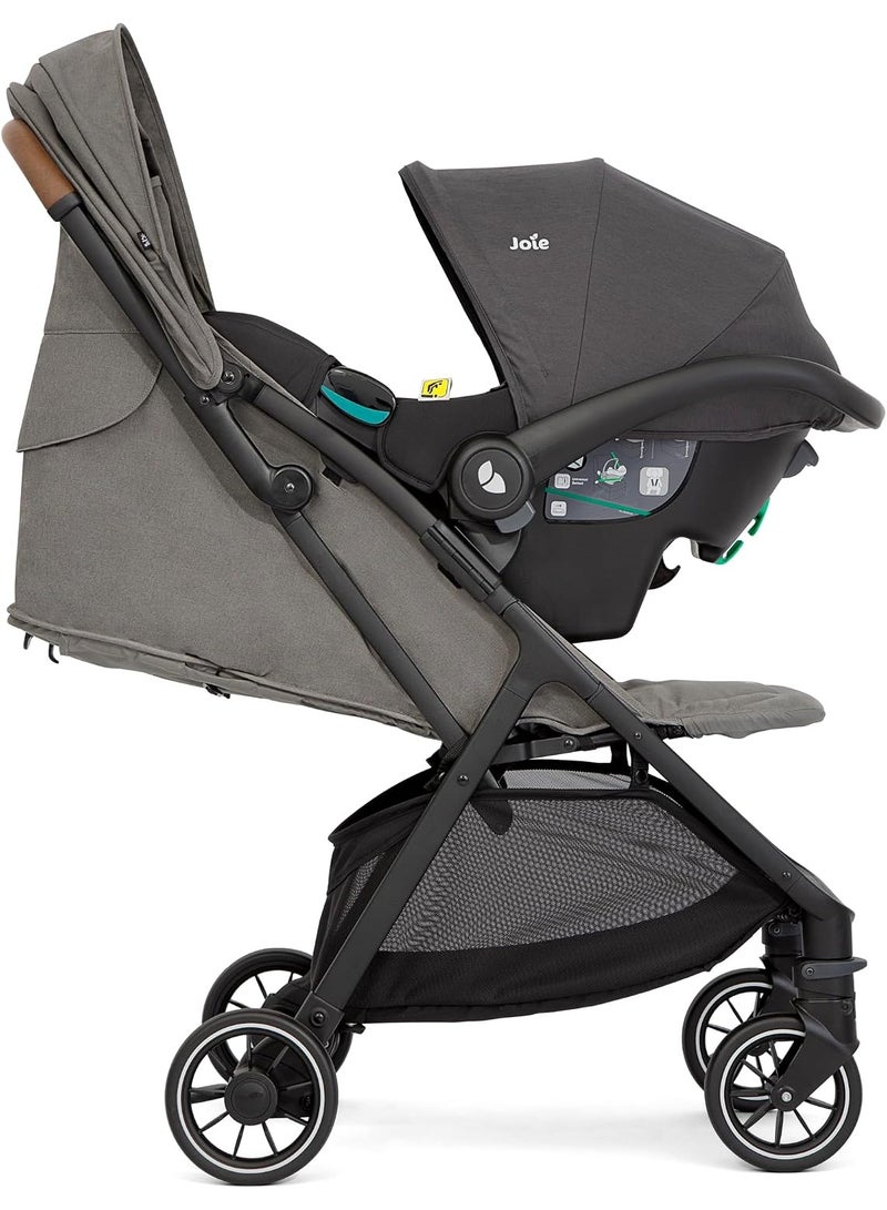 joie Pact Pro Baby Stroller, 3-in-1 Lightweight Stroller with Reclining Seat and 5-Point Belt, from Newborn to 22kg, Compact Travel Stroller with UPF50+ Canopy, Adjustable Leg Rest and Storage Basket - Image 2
