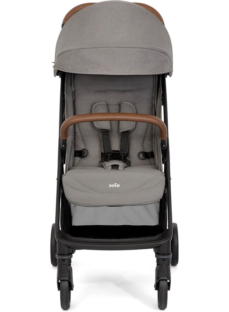 joie Pact Pro Baby Stroller, 3-in-1 Lightweight Stroller with Reclining Seat and 5-Point Belt, from Newborn to 22kg, Compact Travel Stroller with UPF50+ Canopy, Adjustable Leg Rest and Storage Basket - Image 5