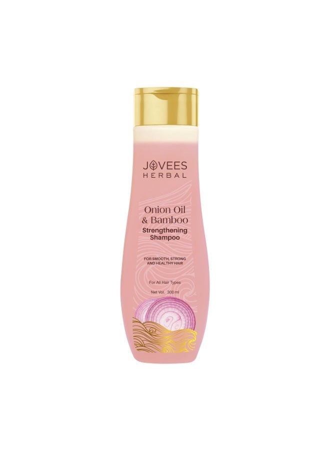 Jovees Herbal Red Onion Oil & Bamboo Strengthening Shampoo | Gives Smooth, Strong And healthy hair | For All Hair Types 300ML - Image 1
