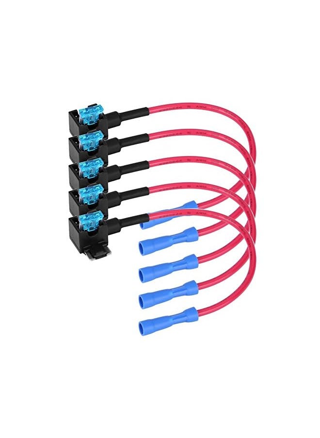 Pcs Car Add A Circuit Fuse Tap Adapter Blade Fuse Tap Holder Auto Fuse Adapter with 15A Blade Fuse(Micro Mini)