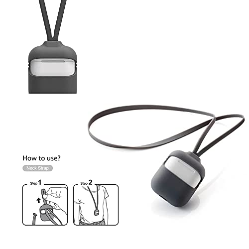 Xtore Capsule AIRPOD CASE Compatible with Gen 1 and 2 with Neck Strap Set - Black - Image 3