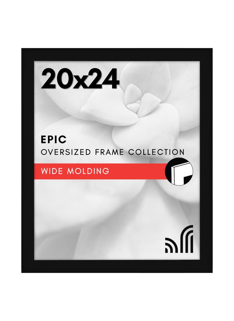 Americanflat Americanflat 20x24 Picture Frame with Polished Plexiglass  Black Picture Frame  Wide Photo Frames Made of Engineered Wood for Vertical or Horizontal Wall Display  Epic Collection  Black 