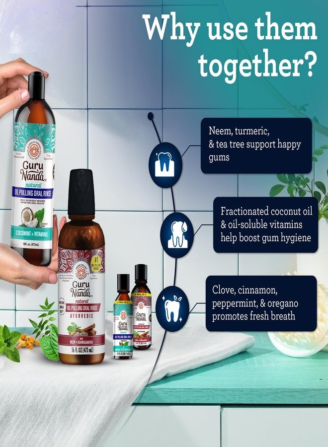 GuruNanda Ultimate Happy Gums Duo, with Alcohol & Flouride-Free Cocomint & Ashwagandha Oil Pulling, Ayurvedic Oral Care for Happy Gums & Fresher Breath - Image 5