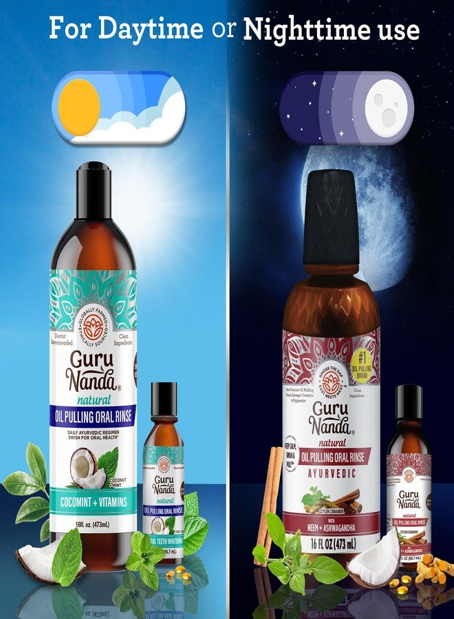 GuruNanda Ultimate Happy Gums Duo, with Alcohol & Flouride-Free Cocomint & Ashwagandha Oil Pulling, Ayurvedic Oral Care for Happy Gums & Fresher Breath - Image 3