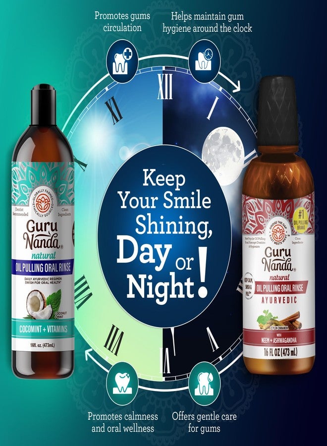 GuruNanda Ultimate Happy Gums Duo, with Alcohol & Flouride-Free Cocomint & Ashwagandha Oil Pulling, Ayurvedic Oral Care for Happy Gums & Fresher Breath - Image 2