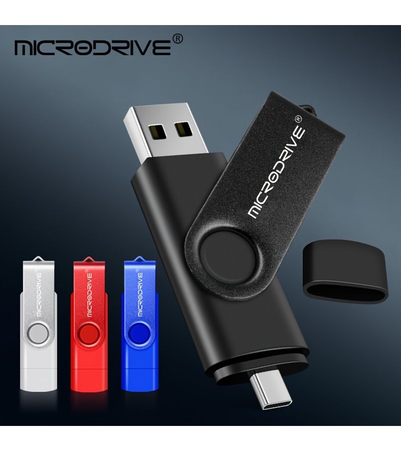 Microdrive 360 Degree Rotating USB Flash Drive Type C 2 0 with Color Buckle for Data Classification High Speed Transfer Between USB and Type C Laptops and Mobile Phones Black 8GB - Image 3