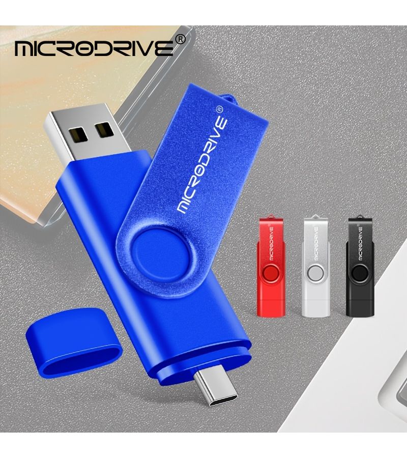 Microdrive 360 Degree Rotating USB Flash Drive Type C 2 0 with Color Buckle for Data Classification High Speed Transfer Between USB and Type C Laptops and Mobile Phones Black 8GB - Image 4