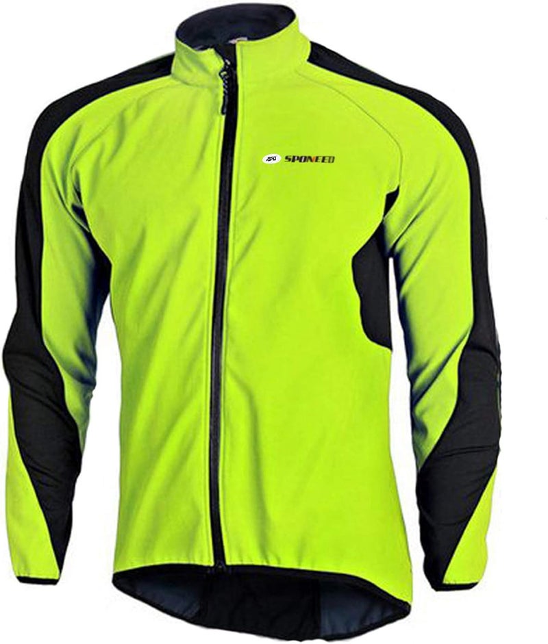 sponeed Men's Windproof Jackets Cycling Fleece Coat Shirts Winter Thermal Snowing Running Tops Bike Overcoats - Image 1