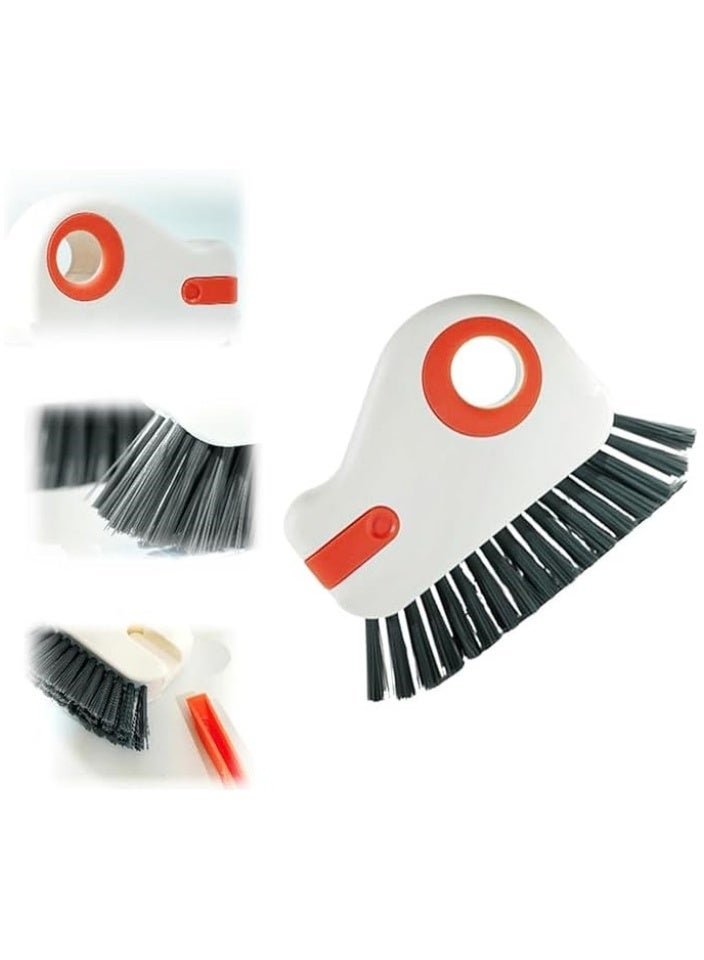 2 in 1 Groove Cleaning Brush Window Track Cleaning Tools, 2024 New Multifunction Hard Bristle Crevice Cleaning Brush with Hidden Scraper, Grout Cleaner Grip Brush for Sliding Door Track(Orange,2PCS)  - Image 4