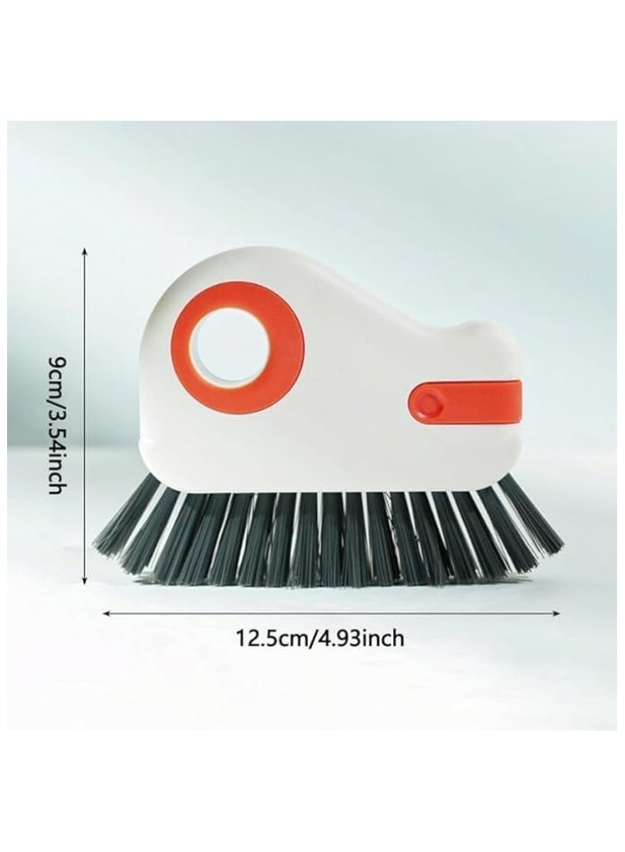 2 in 1 Groove Cleaning Brush Window Track Cleaning Tools, 2024 New Multifunction Hard Bristle Crevice Cleaning Brush with Hidden Scraper, Grout Cleaner Grip Brush for Sliding Door Track(Orange,2PCS)  - Image 2