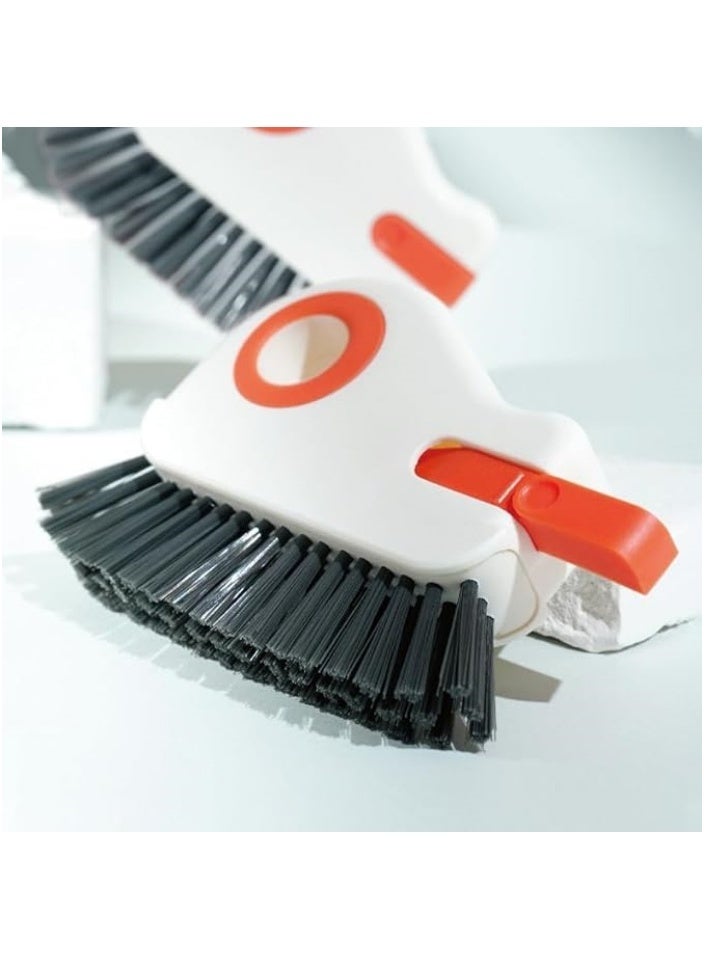 2 in 1 Groove Cleaning Brush Window Track Cleaning Tools, 2024 New Multifunction Hard Bristle Crevice Cleaning Brush with Hidden Scraper, Grout Cleaner Grip Brush for Sliding Door Track(Orange,2PCS)  - Image 1