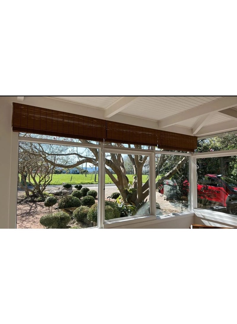 APLUS Bamboo blinds made of natural bamboo Basic color: beige with interwoven colors. Easy to install. Installation tools included. - Image 2