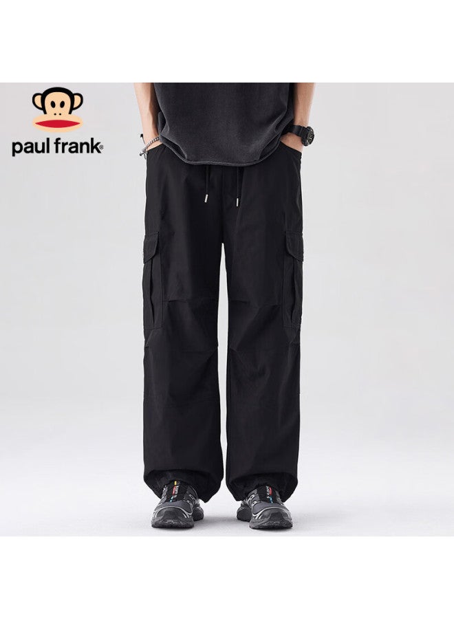 Paul Frank Men's Casual Winter Cargo Pants Loose Wide-leg Trousers Khaki M - Image 2
