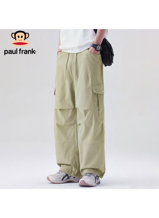 Paul Frank Men's Casual Winter Cargo Pants Loose Wide-leg Trousers Khaki M - Image 1