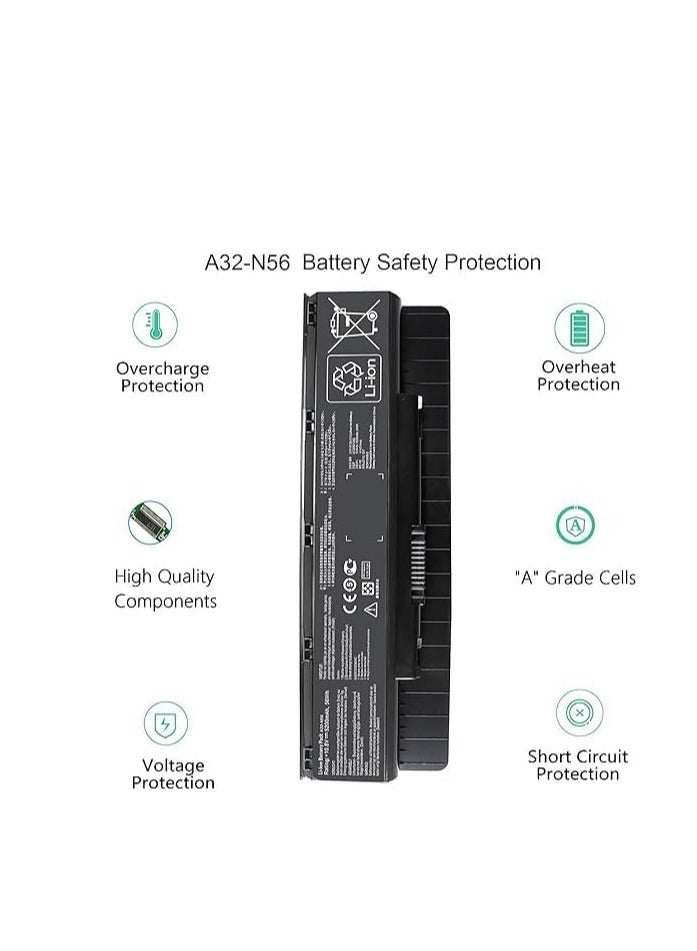 Terabyte Replacement Laptop Battery For ASUS N46 - N56 /A32-N56/A33-N56 Black - Image 2