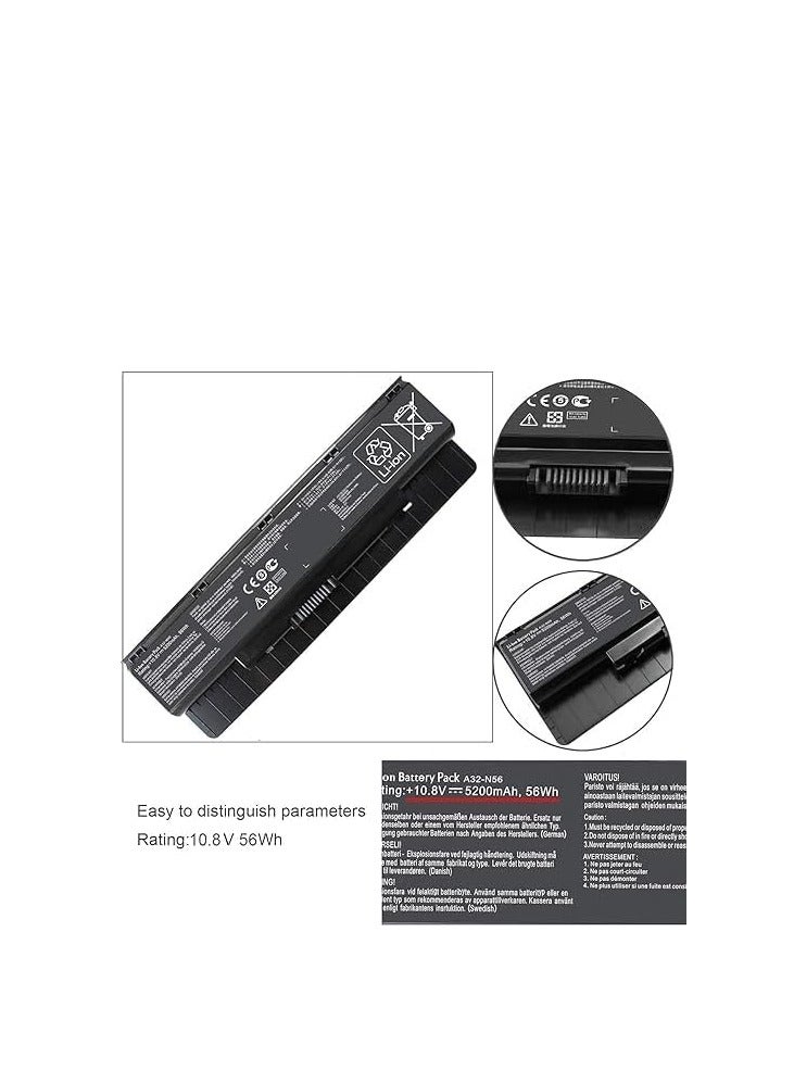 Terabyte Replacement Laptop Battery For ASUS N46 - N56 /A32-N56/A33-N56 Black - Image 3