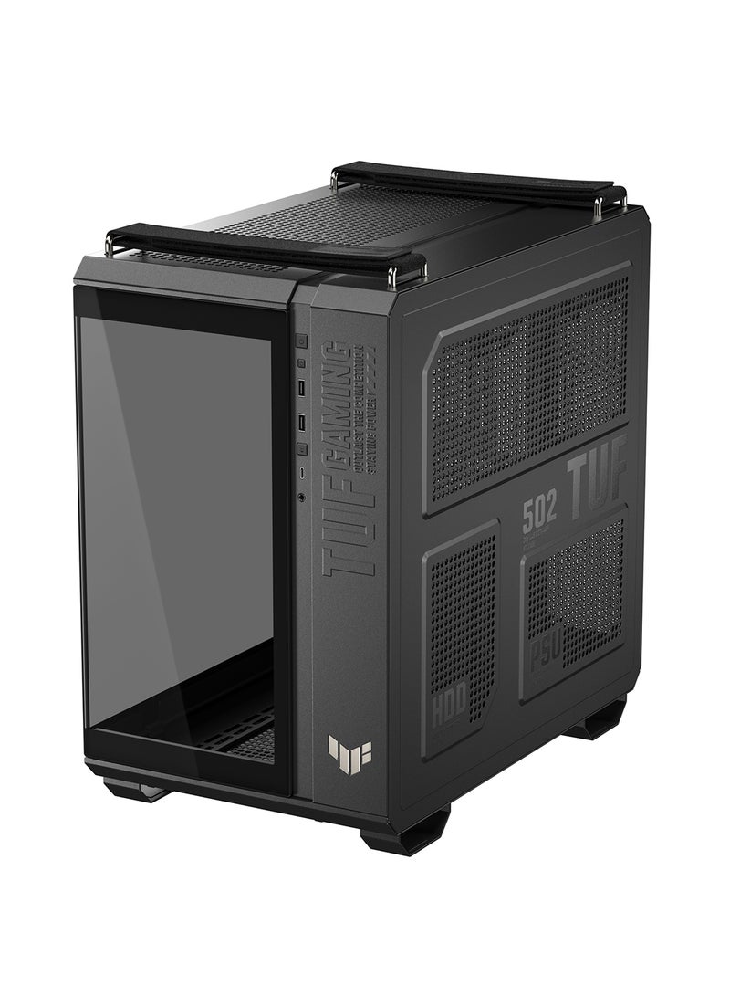 ASUS TUF Gaming GT502 Horizon Mid Tower PC Case – ATX/Micro-ATX/Mini-ITX Compatibility, 4x 2.5"/3.5" Combo Bays, 8 Expansion Slots (3 Vertical), USB 3.2 Gen 1 & Gen 2x2 Type-C, Front/Left Tempered Glass, Advanced Radiator & Cooling Support (360mm/140mm), Max CPU Cooler Height 163mm, Max GPU Length 400mm, Removable Dust Filters, 90DC0090-B19020 Black - Image 3