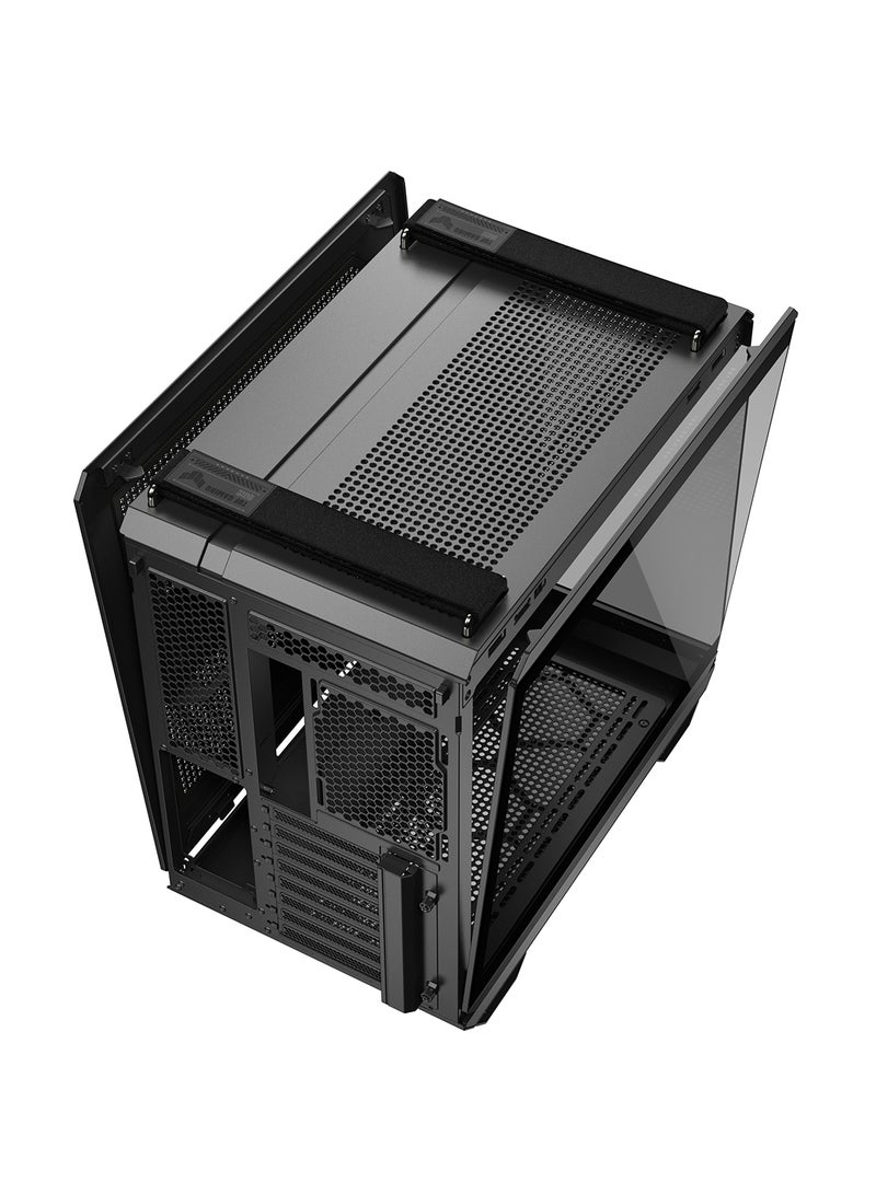 ASUS TUF Gaming GT502 Horizon Mid Tower PC Case – ATX/Micro-ATX/Mini-ITX Compatibility, 4x 2.5"/3.5" Combo Bays, 8 Expansion Slots (3 Vertical), USB 3.2 Gen 1 & Gen 2x2 Type-C, Front/Left Tempered Glass, Advanced Radiator & Cooling Support (360mm/140mm), Max CPU Cooler Height 163mm, Max GPU Length 400mm, Removable Dust Filters, 90DC0090-B19020 Black - Image 5