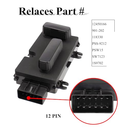 PANNUOSCS Driver Side Power Seat Adjuster Recline Switch - Compatible with 1999-2007 Cadillac Escalade Chevy Avalanche Silverado Suburban Tahoe GMC Sierra Yukon H2 - Replaces 901-202 12450166 (Driver Side) - Image 3