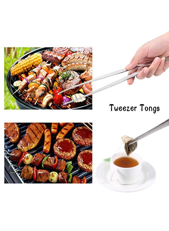Meirrnyyu 2 Pcs 12 Inch Tweezer Tongs,Stainless Steel Tweezers Tongs,Kitchen Cooking Tweezer Tongs With Precision Serrated Tips For Baking Decorating Beauty & Sea Food  - Image 4