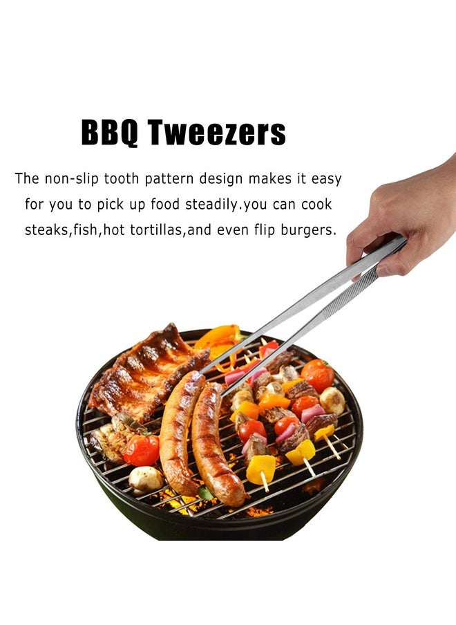 Meirrnyyu 2 Pcs 12 Inch Tweezer Tongs,Stainless Steel Tweezers Tongs,Kitchen Cooking Tweezer Tongs With Precision Serrated Tips For Baking Decorating Beauty & Sea Food  - Image 5