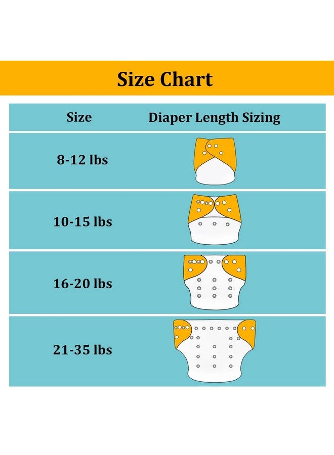 بيبي جول حفاضات بيبي جول القماشية القابلة لإعادة الاستخدام، عبوة من 6 قطع + 6 قطع من حشوات الألياف الدقيقة + 4 قطع من حشوات الخيزران، مقاس واحد قابل للتعديل وقابل للغسل، أغطية جيب للحفاضات للأولاد الصغار، خالية من الطفح الجلدي - Image 4
