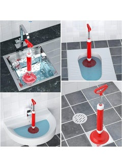 MOMENT Toilet Plunger, Drain Plunger, Sink Plunger With Handle High Pressure Powerful Pump Multi-Drain Toilet Plunger Bathroom Kitchen Toilet Shower Sinks  - Image 3