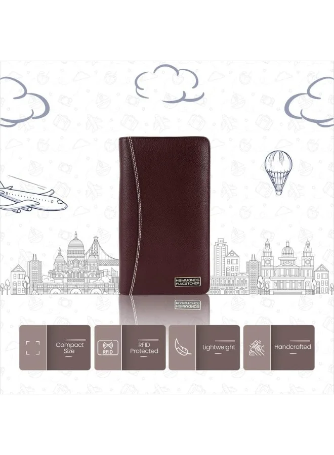 HAMMONDS FLYCATCHER Leather Passport Cover for Men, Passport Cover for Women, RFID Passport Holder for Men Travel Accessories for Men, Passport Bag for Men, 7 ATM Card Slots