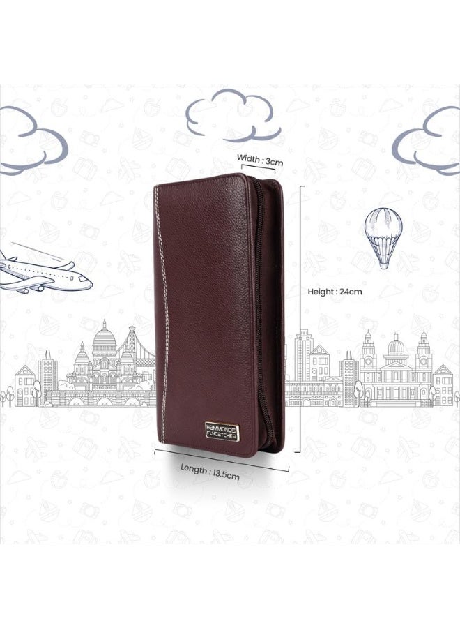  هاموندز فلاي كاتشر حافظة جواز سفر جلدية للرجال والنساء مع حماية  و  خانات للبطاقات - Image 5