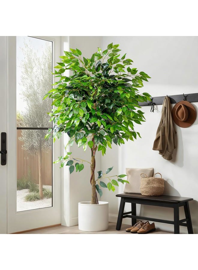 Bailikang Artificial Ficus Tree 6FT Artificial Plants Indoor Fake Ficus for Indoor Home Decor, 150% Foliage Density Realistic Faux Tree Fake Floor Plant with Leaves for Living Room, Office, House Plant - Image 5