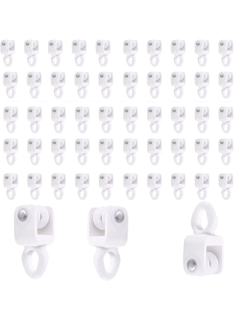 SOLARAE Ceiling Curtain Track, 50 Pcs Ceiling Curtain Track Gliders - Flexible Rollers for RV, Shower, Hospital, and Window Curtain Tracks - Image 1