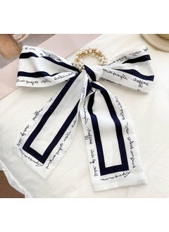 FQ007-18# black and white letter Pearl ribbon hair ring