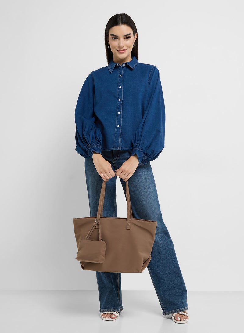 French Connection Zaves Chambray Slv Shirt - Image 4
