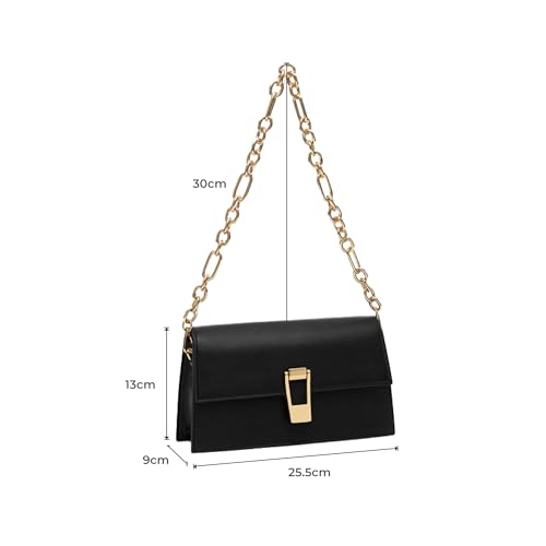 Miraggio Women Paris Shoulder Western Bag With Crossbody Strap (Black) - Image 3