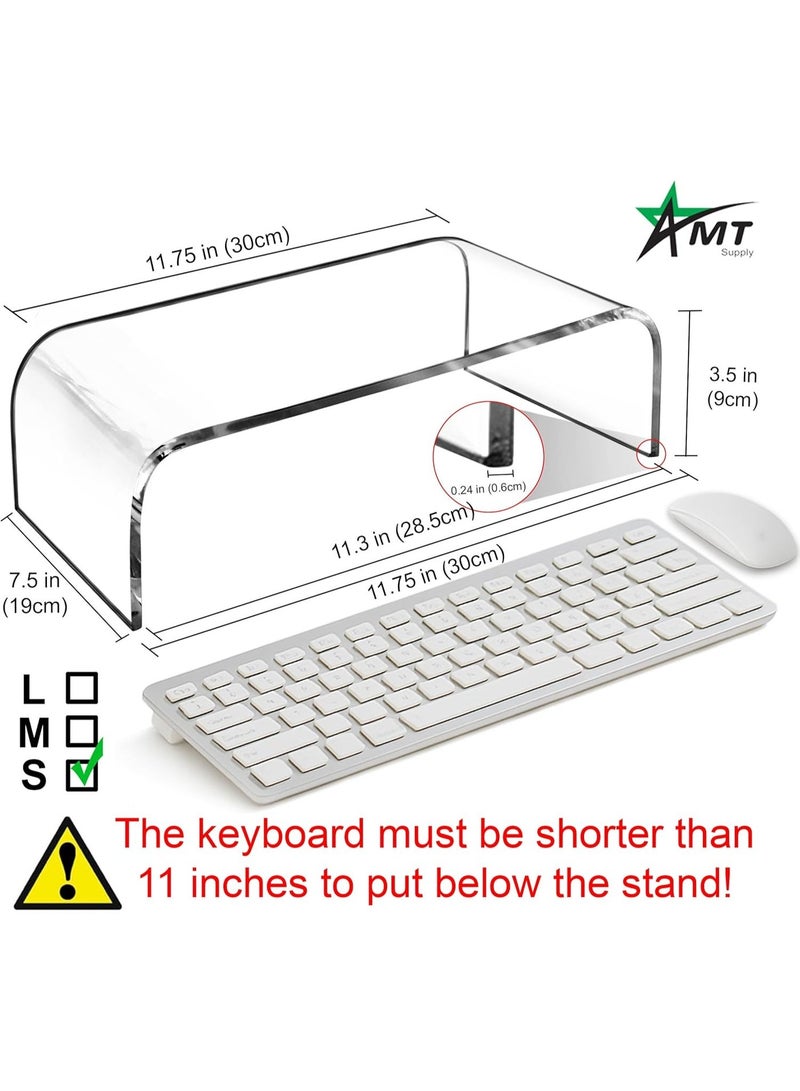 AMT Premium Acrylic Monitor Stand - Clear Monitor Riser للكمبيوتر المحمول / الكمبيوتر الشخصي / الوسائط المتعددة - حامل الأعمال في المكتب المنزلي - Image 4