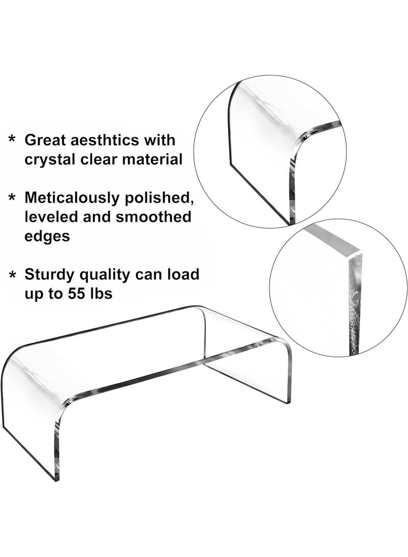 AMT Premium Acrylic Monitor Stand - Clear Monitor Riser للكمبيوتر المحمول / الكمبيوتر الشخصي / الوسائط المتعددة - حامل الأعمال في المكتب المنزلي - Image 3
