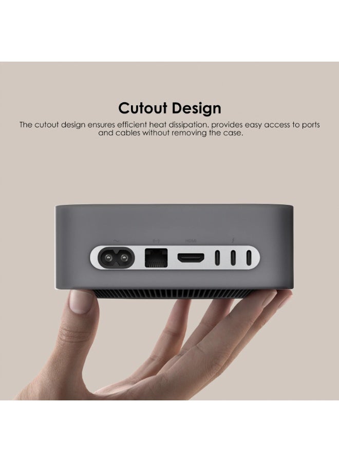 Black Silicone Protective Case for Mac mini 2024 | Dustproof u0026 Shockproof Cover with Heat Dissipation Cutouts - Image 4