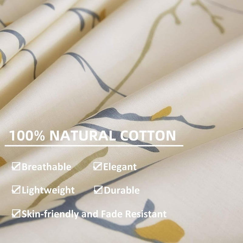 OAITE Duvet Cover Set,100% Cotton Comforter Cover with Floral Pattern Duvet Cover Set,Soft Bedding Set Includes with 3 Piece (2 Pillow Shams,1 Duvet Cover) - Image 4