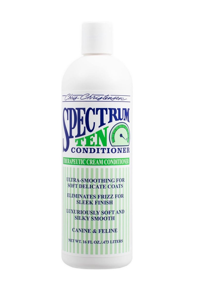 Chris Christensen Spectrum Ten Dog Conditioner Groom Like a Professional Gentle Cleansing Leaves Coat Soft and Silky Gorgeous Shine Made in the USA 473ml  - Image 1