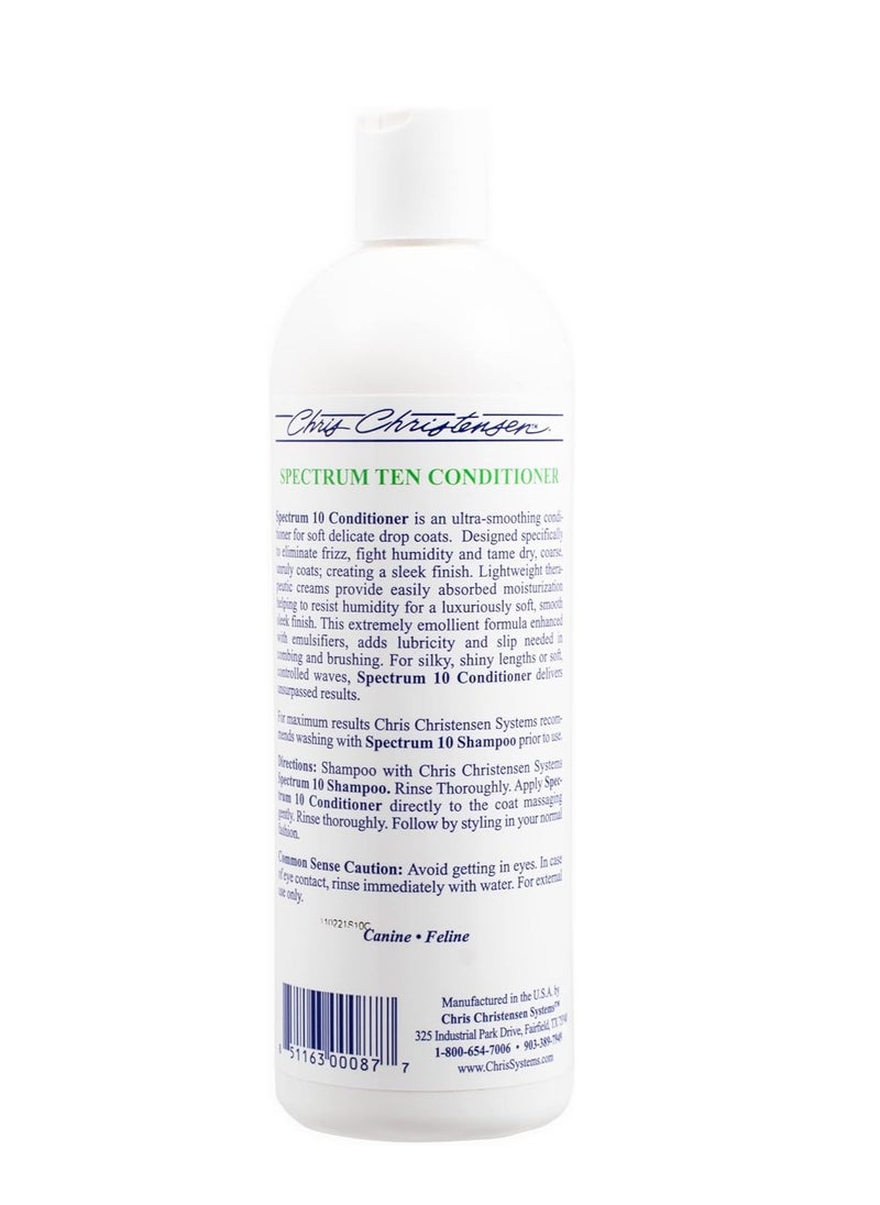 Chris Christensen Spectrum Ten Dog Conditioner Groom Like a Professional Gentle Cleansing Leaves Coat Soft and Silky Gorgeous Shine Made in the USA 473ml  - Image 2