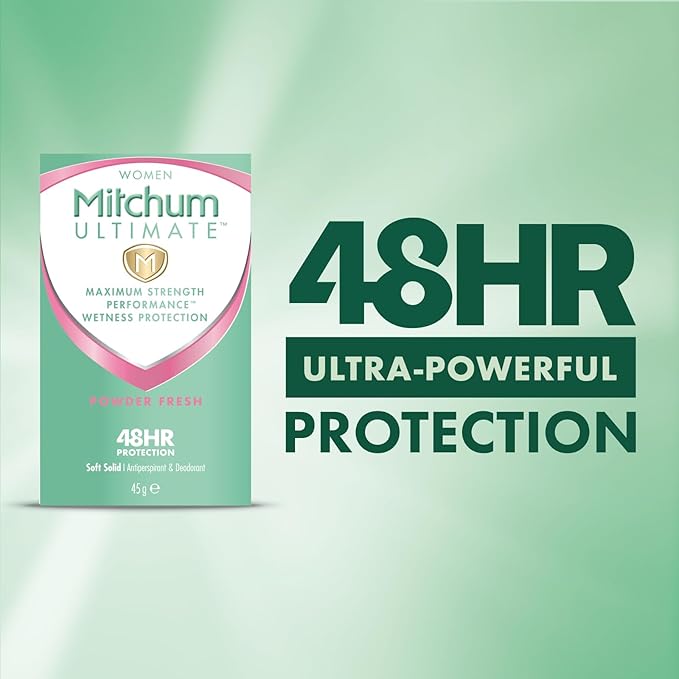 Mitchum مستحضر ميتشوم النهائي للنساء مزيل العرق وكريم مضاد للتعرق برائحة البودرة 45 جرام عبوة 1 - Image 2